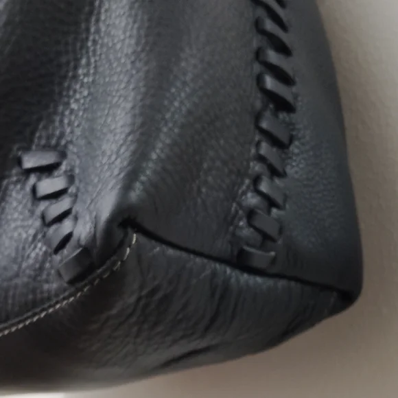 Lucky Brand Leather Purse Braiding Detail Metal Studs Shoulder Crescent Hobo Bag - Picture 3 of 16